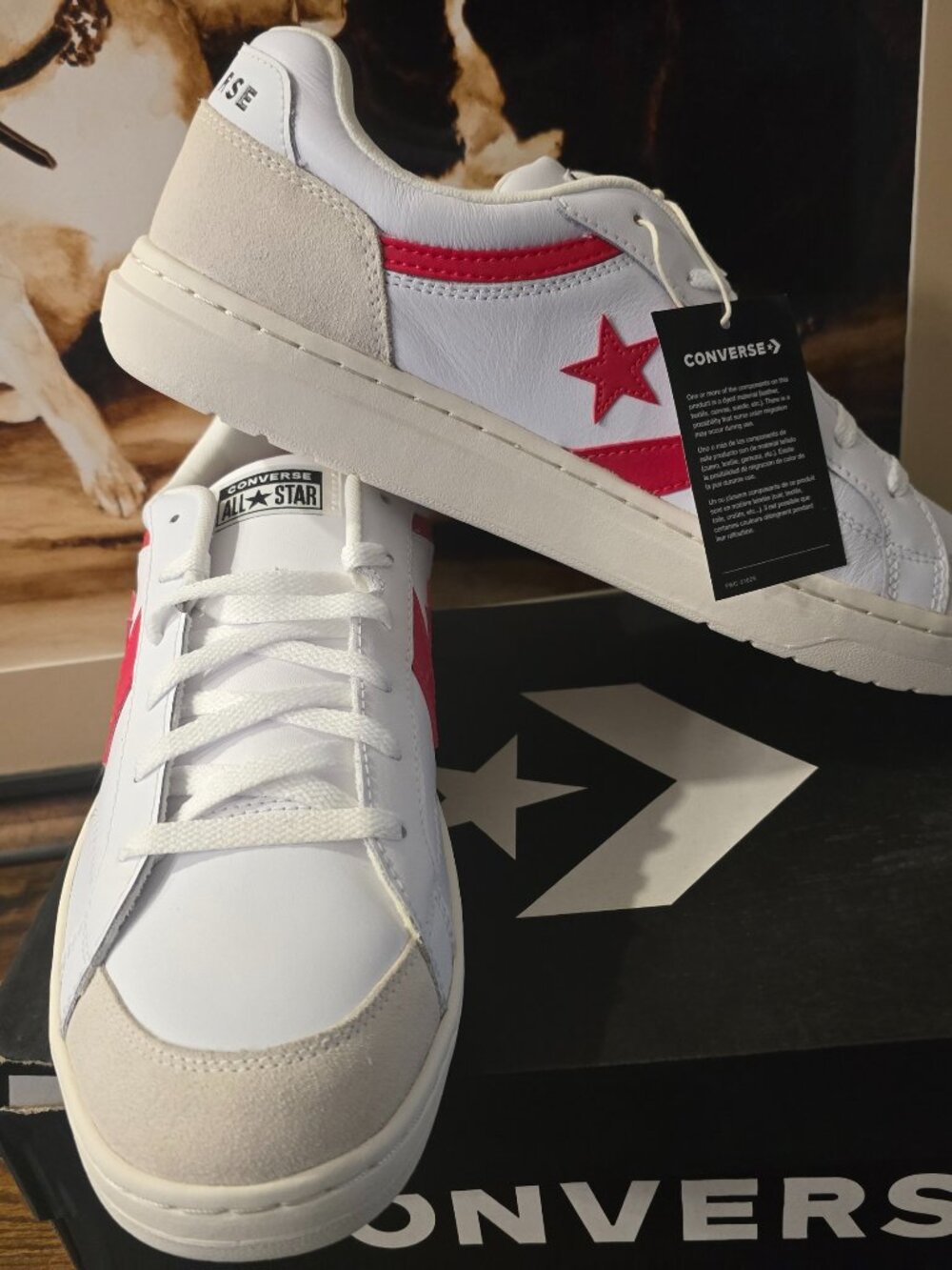 Converse Pro Blaze Classic Ox Men's Sz 11.5 White Red Egret Sneakers A08645C New